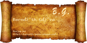 Bernáth Géza névjegykártya